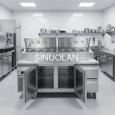 Professional Stainless Steel and Marble Top Pizza Prep Table/pizza Display Refrigerator/refrigerated Pizza Counter