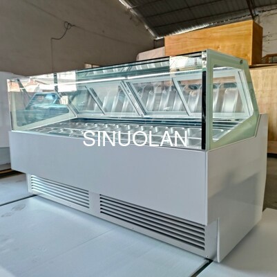 24Pans Ice Cream Gelato Display Fridge Dessert Counter Big Size
