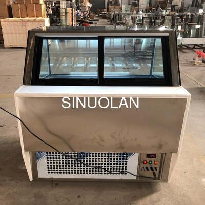 Customized Luxury Ice Cream Showcase Display Freezer Gelato Dipping Cabinet