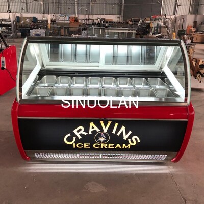 Gelato Ice Cream Display Freezer Anti Fog 1550x1030x1250mm