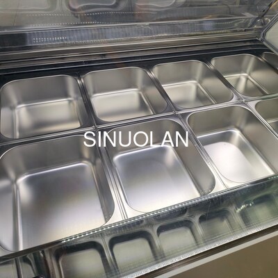 Gelato Ice Cream Showcase Freezer Commercial With Compressor Cooling System