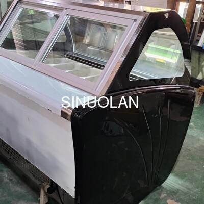 12 Pan Gelato Ice Cream Display Freezer Air Cooling Customized CE Approved