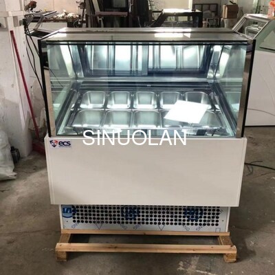 10Pans Commercial Gelato Display Freezer Hard Icecream Refrigerator