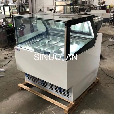 10Pans Commercial Gelato Display Freezer Hard Icecream Refrigerator