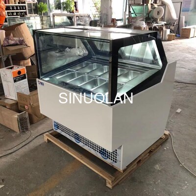 10Pans Commercial Gelato Display Freezer Hard Icecream Refrigerator
