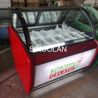 Dessert Retail Shop Popsicle Display Freezers Fan Cooling For Gelato Ice Cream