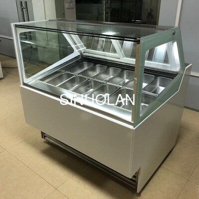 Single Door Popsicle Gelato Ice Cream Display Cabinet Upright Fan Cooling