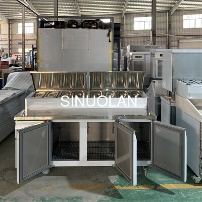 Stainless Steel Refrigerated Sandwich Salad Preparation Freezer
