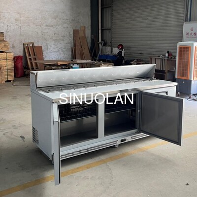 Stainless Steel Sandwich Prep Refrigerator Commercial Single Temperature 3 Door