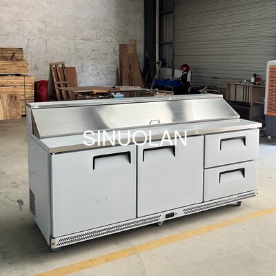Stainless Steel Sandwich Prep Refrigerator Commercial Single Temperature 3 Door