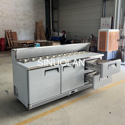 Stainless Steel Sandwich Prep Refrigerator Commercial Single Temperature 3 Door