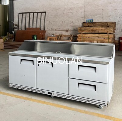 Stainless Steel Sandwich Prep Refrigerator Commercial Single Temperature 3 Door