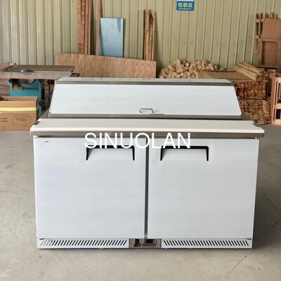 Under Counter Refrigerated Sandwich Prep Table Stainless Steel 2 Door