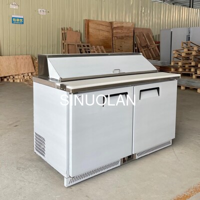 Under Counter Refrigerated Sandwich Prep Table Stainless Steel 2 Door