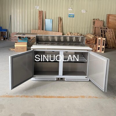 Under Counter Refrigerated Sandwich Prep Table Stainless Steel 2 Door