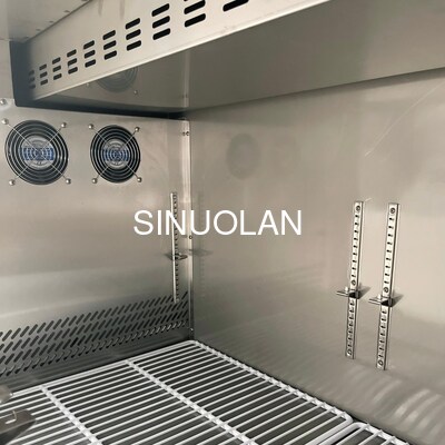 2 Door Glass Cover Salad Preparation Fridge Air Cooling for Restaurant