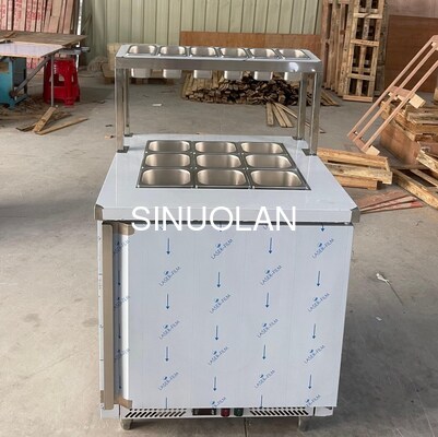 Fast Food Restaurant Salad Preparation Fridge Customized 9 Pans