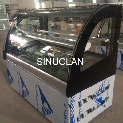 RefrigerCake Display Refrigerator Stainless Steel Bakery Display Case For Coffee Shop And Dessert Bar