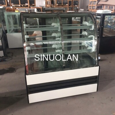 Double-Temperature Cake Showcase Fridge Display Case Bakery Cooling Cakes Glass Showcase