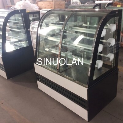 Double-Temperature Cake Showcase Fridge Display Case Bakery Cooling Cakes Glass Showcase