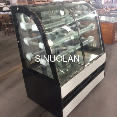 Double-Temperature Cake Showcase Fridge Display Case Bakery Cooling Cakes Glass Showcase