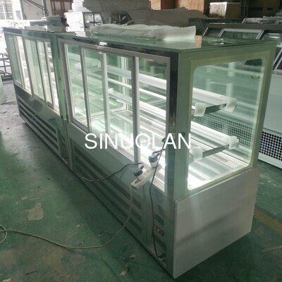 Square Glass Refrigerated Bakery Showcase Double Layer Bread Fridge