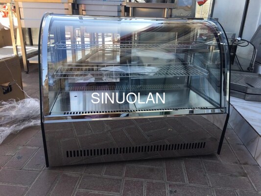 Stainless Steel Counter Top Cake Display Fridge Digital Control Automatic Defrost
