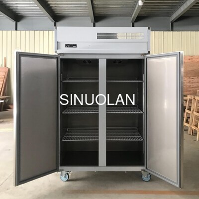 Hotel Kitchen Fridge Vertical Restaurant Refrigerator 2 Door Upright Freezing Freezer