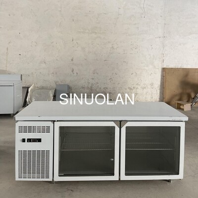 Double Glass Doors Kitchen Fridge Workbench Undercounter Refrigerators Freezers Refrigerator