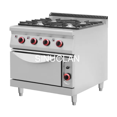 Restaurant Kitchen SS304 Gas Range Stove Free Standing 4 / 6 Burners With Oven