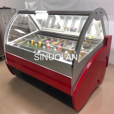 Automatic Defrost Commercial Showcase Refrigerator For Ice Cream Popsicle Gelato Display