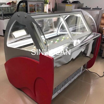 Front Visible Glass Italian Gelato Showcase Popsicle Ice Cream Display Freezer