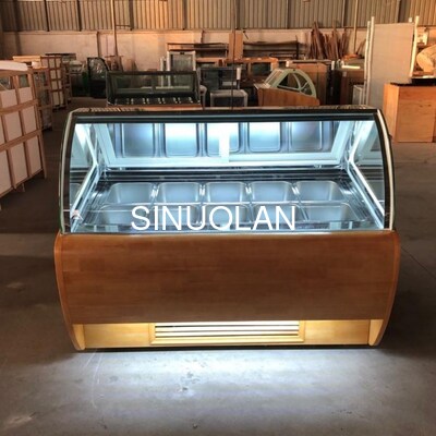 Ventilated Gelato Display Cabinet with 10 1/2 Big GN Pans Ice Cream Counter
