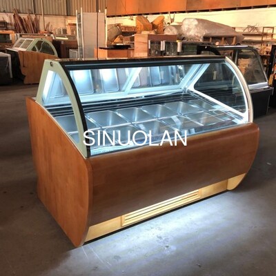 Ventilated Gelato Display Cabinet with 10 1/2 Big GN Pans Ice Cream Counter