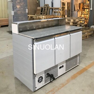Durable Sandwich Prep Table Refrigerator Sandwich Prep Station for Pizzeria Salad Preparation