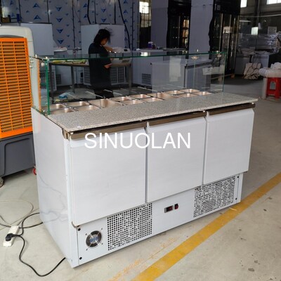 R134a R290 Refrigerant Pizza Prep Table Commercial for European Market