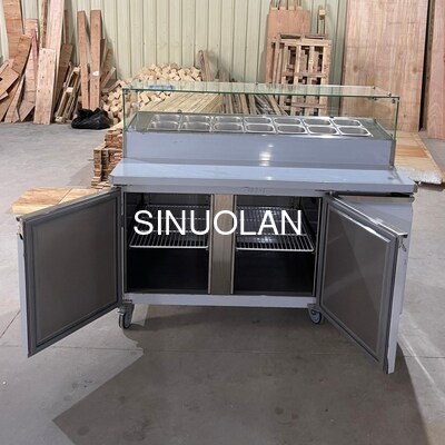Customizable Stainless Steel Pizza Prep Table Refrigerated Pizza Counter Pizza Freezer