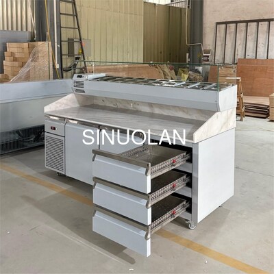 Commercial Counter Top Pizza Prep Table Cooler for Sandwich Salad Display