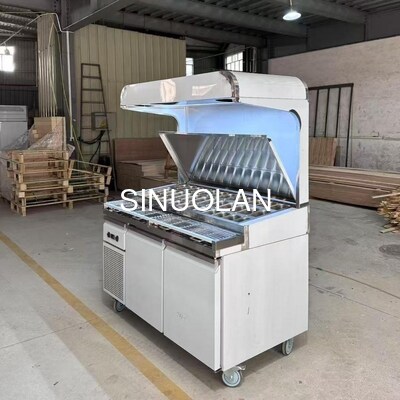 Stainless Steel 201 Pizza Prep Table Cooler 2 Doors Commercial With LED