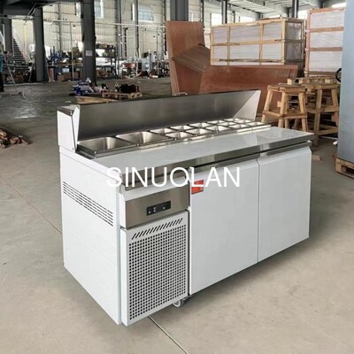 Sandwich Salad Prep Table Refrigerator 2 Doors For Hotel Kitchen
