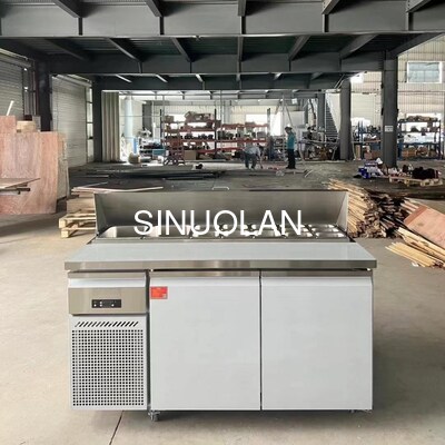 Sandwich Salad Prep Table Refrigerator 2 Doors For Hotel Kitchen