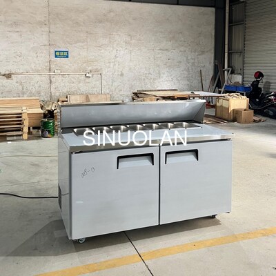 Pizza Sandwich Salad Prep Table Cooler 2 Doors for Hotel Kitchen