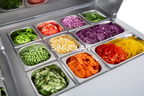 Restaurant Refrigerated Sandwich Prep Table Counter Top For Pizza Salad