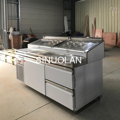 Double Door Refrigerated Pizza Working Table for Kitchen Equipment