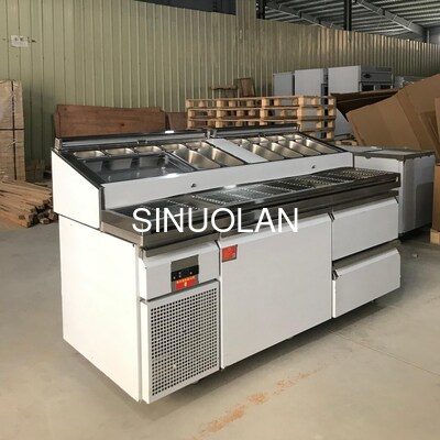 Double Door Refrigerated Pizza Working Table for Kitchen Equipment