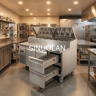 Refrigeration Equipment Restaurant Fridge Refrigerator Marble Pizza Sandwich Prep Table Salad Cooler Table Pizza Prep Table